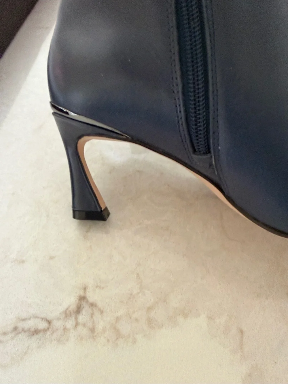 Vince Camuto Navy Leather  Pointed-Toe Boot
